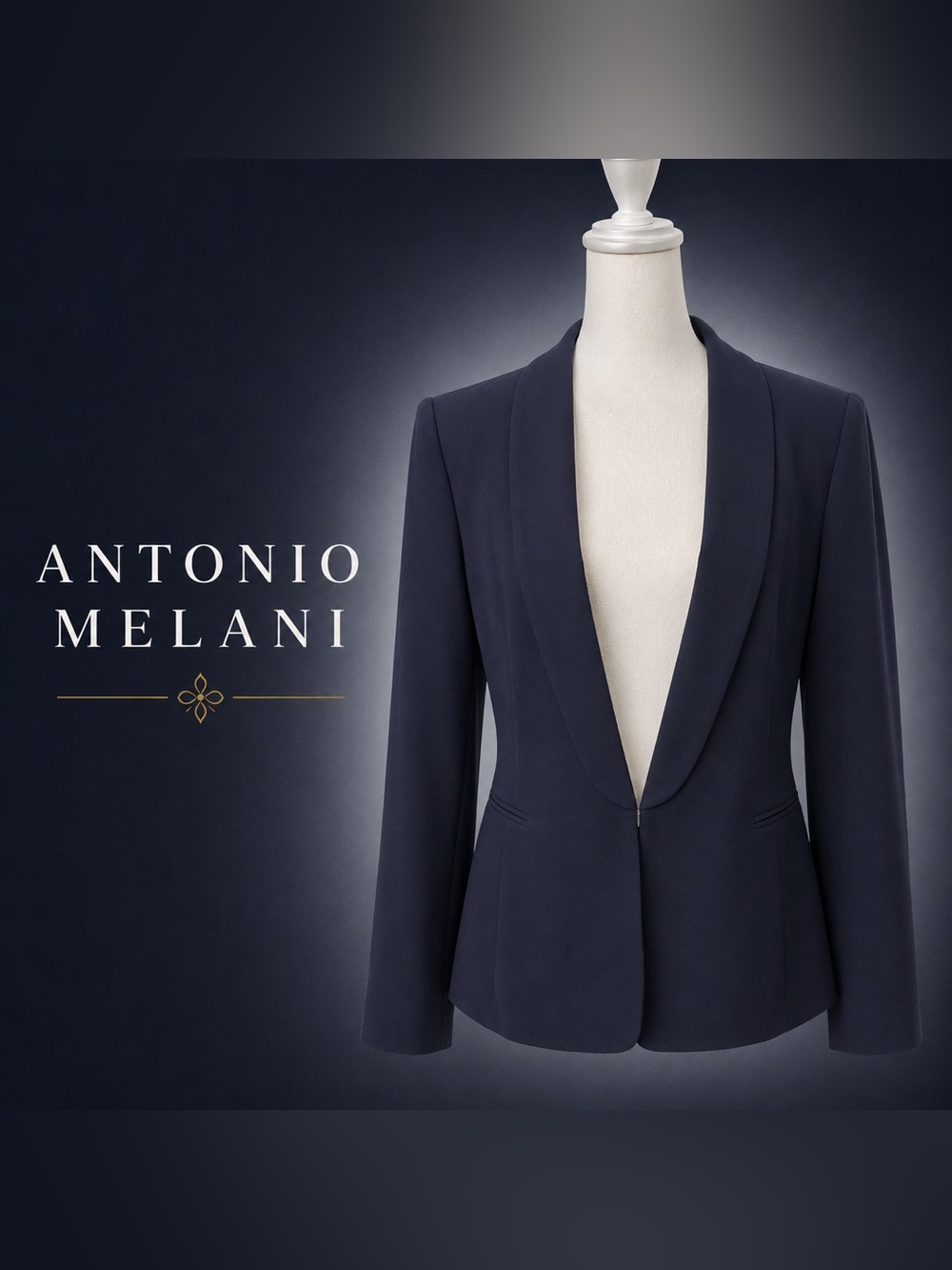 ANTONIO MELANI Deep Navy Shawl-Collar Blazer